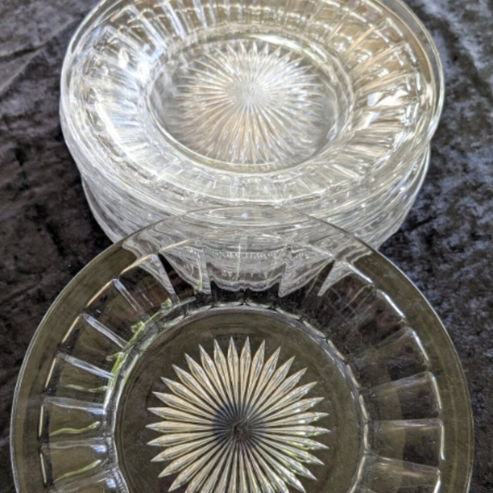 Vintage Stem 393 Heisey Glass Company "Narrow Flute" 8" Glass Plates